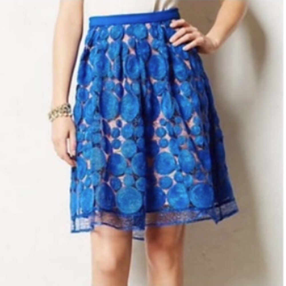 Anthropologie Eva Franco Blue "Albustru" Circle Skirt
